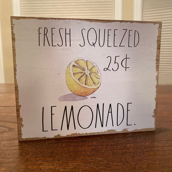 Rae Dunn 25 Cent Lemonade Wood Sign For Tabletops, Shelf or Wall, Lemon Sign - Picture 7 of 16